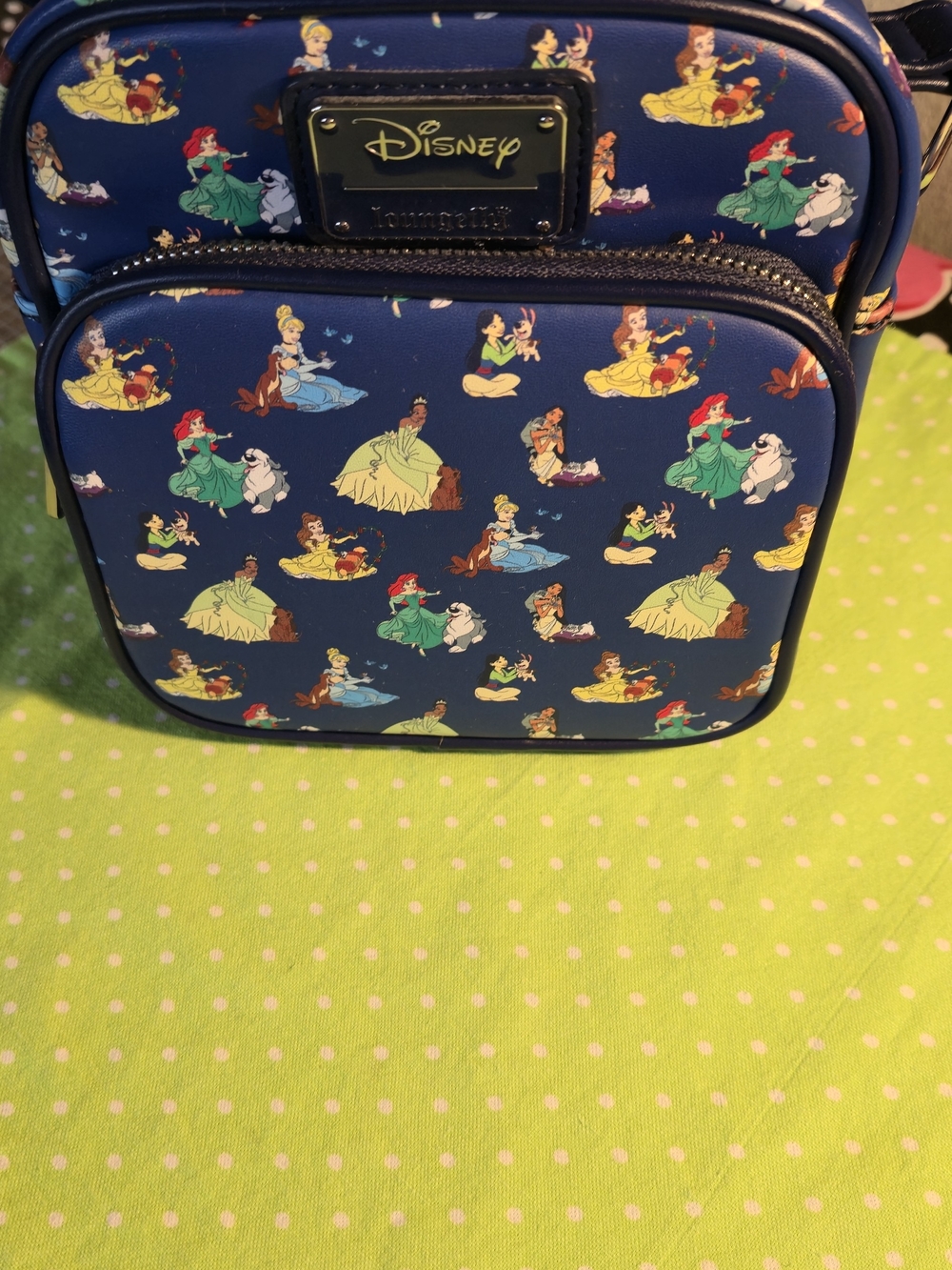 Loungefly Navy Crossbody with Multicolor Disney Princesses